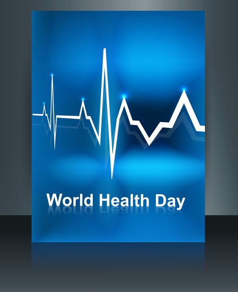 world health day vector concept medical background brochure on caduceus medical symbol design template