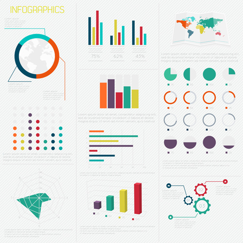 world infographic template vector 