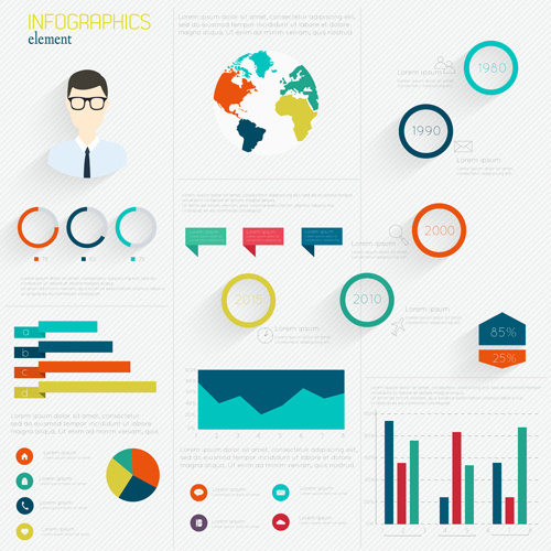 world infographic template vector 