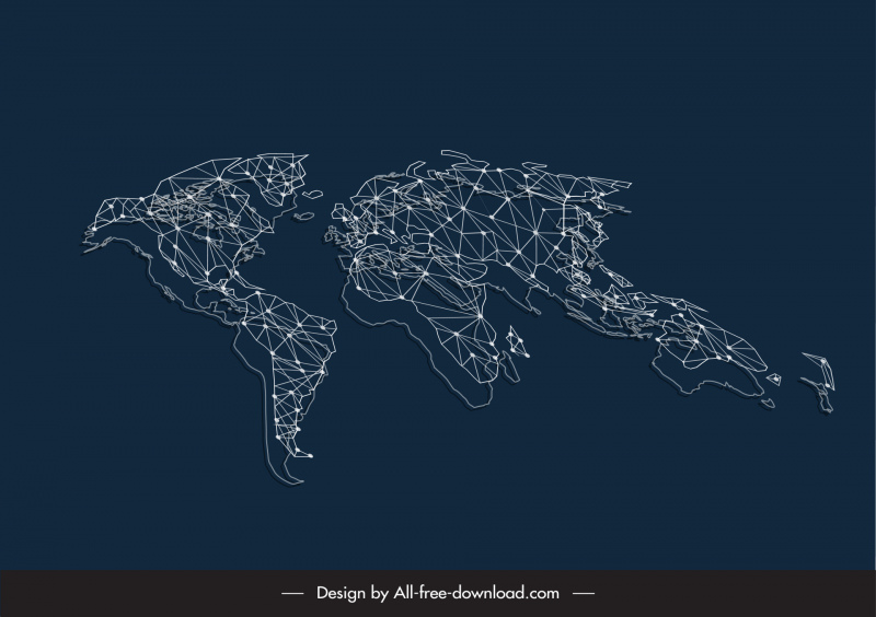 world map background dots lines connection sketch