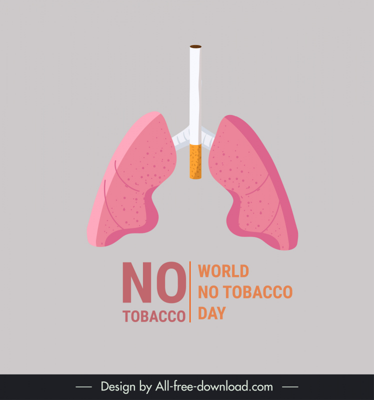 world no tobacco day banner template lungs cigarette sketch