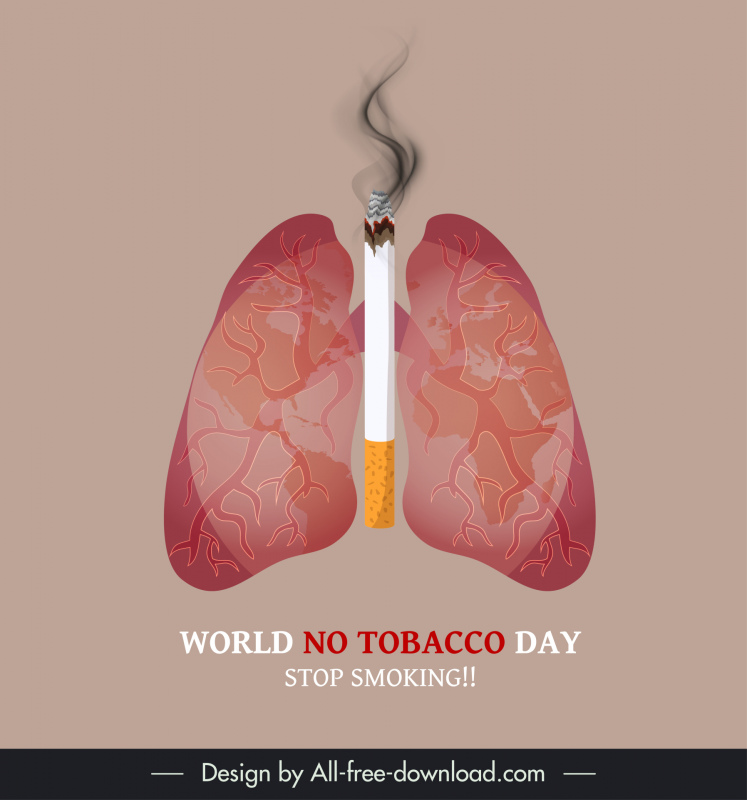 world no tobacco day banner template lungs smoking cigarette sketch