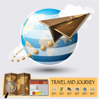 world travel infographics vector set