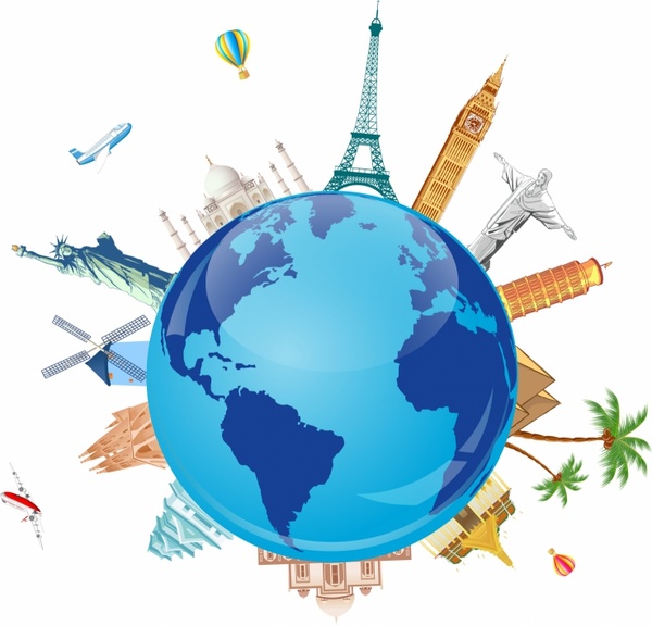 World Travel Symbols Vectors graphic art designs in editable .ai .eps ...