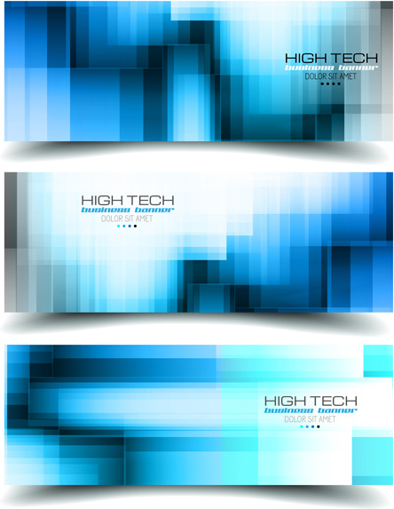world with high tech banners vector
