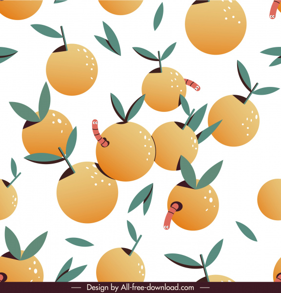 worms oranges pattern colorful classic flat design