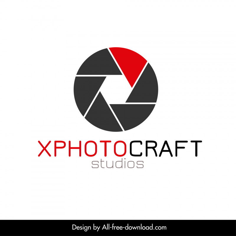 xphotocraft studios logotype, geometric circle lens sketch