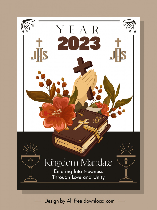 year 2023 kingdom mandate poster template classical elegant decor 