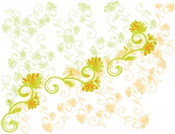 Yellow and Green Flower Vector Background, Adobe Illustrator Flower Design