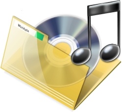 Yellow open music folder