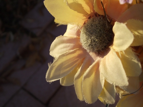 yellow silk flower