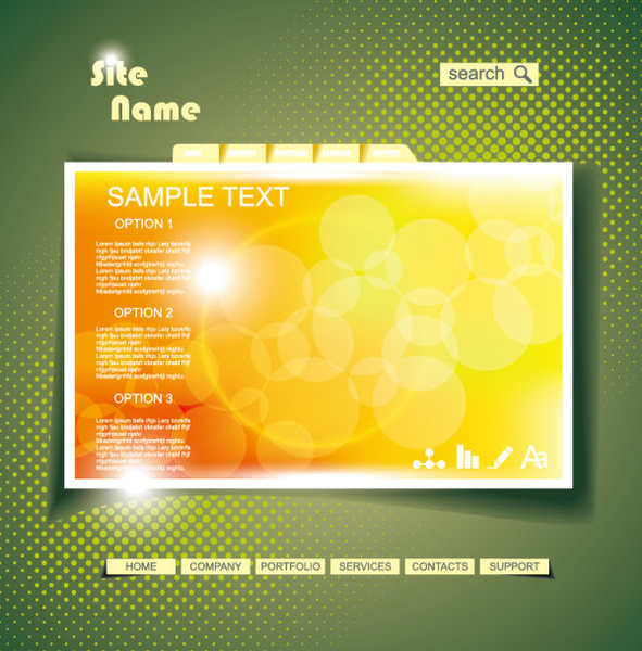yellow style website theme template vector