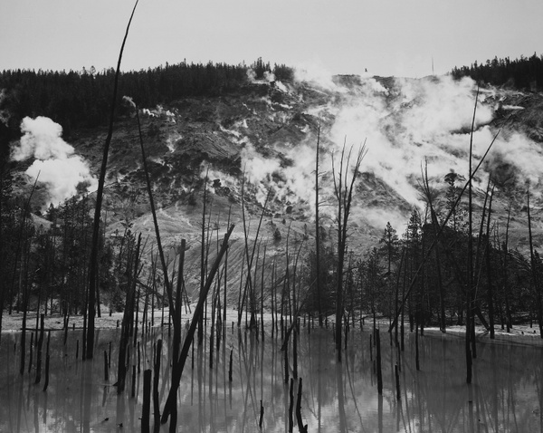 yellowstone national park black and white 1930s