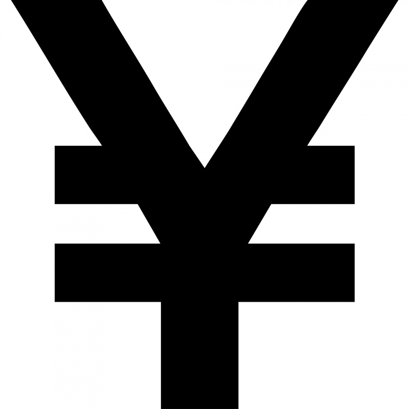 yen sign icon flat black white symmetric shape sketch