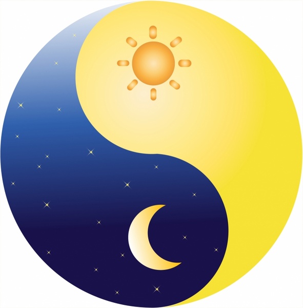 Ying Yang Sun and Moon Free vector in Adobe Illustrator ai ( .AI ...