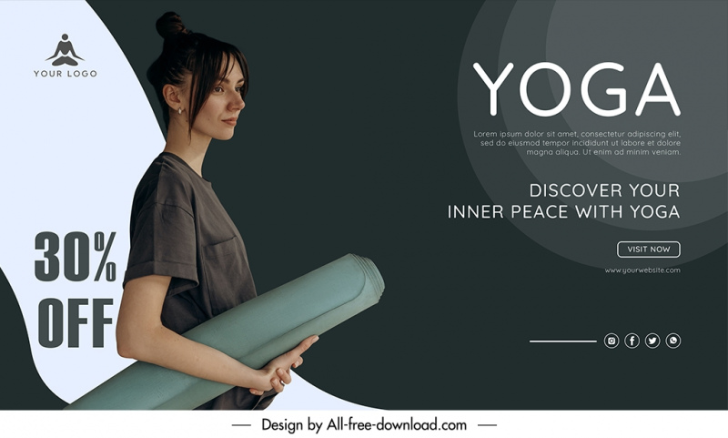 yoga banner template elegant modern contrast
