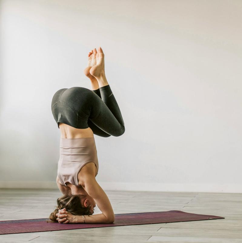 yoga exercising picture upside down gesture lady 