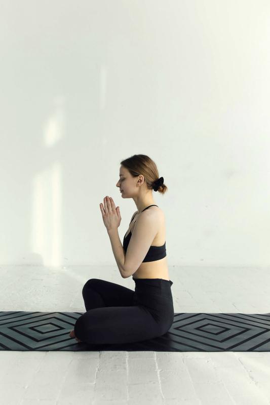yoga zen picture elegant realistic sitting lady 