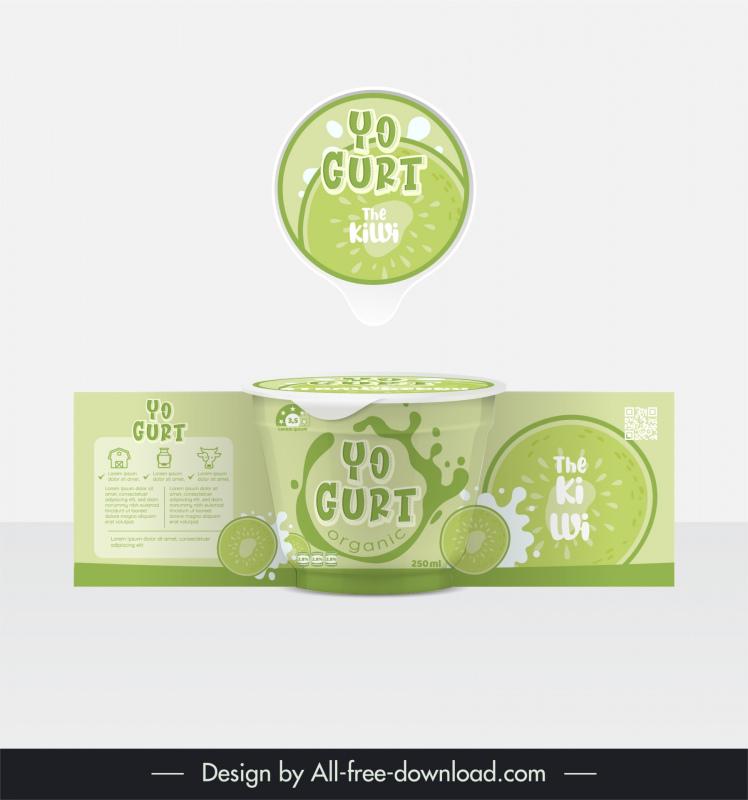 yogurt packaging template dynamic milk splashing kiwi slice 