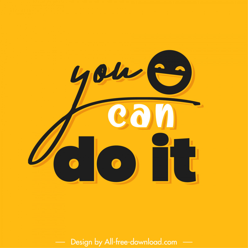 you can do it quotation poster typography template