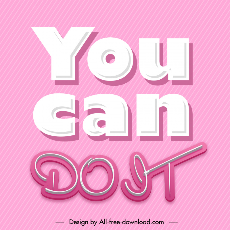 you can do it quotation typography banner template flat modern elegant texts decor