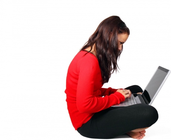 young woman with laptop 