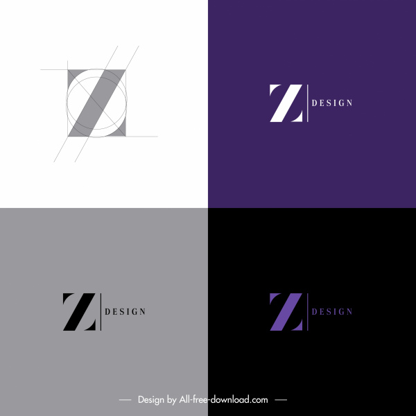 z logo templates modern flat sketch