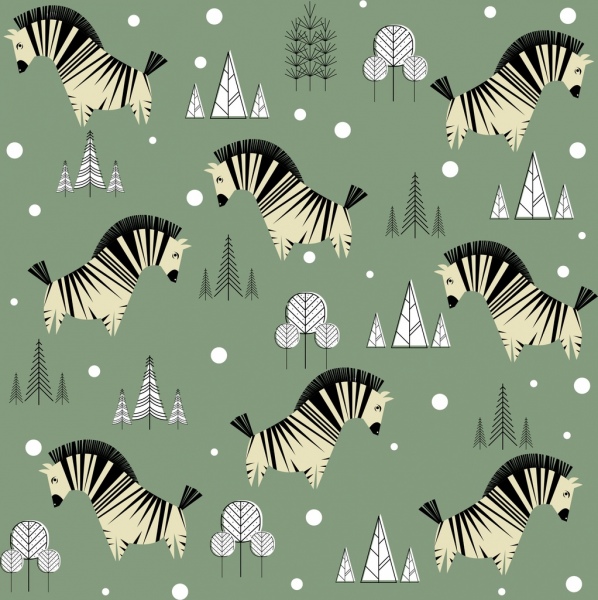zebra background repeating colored icons