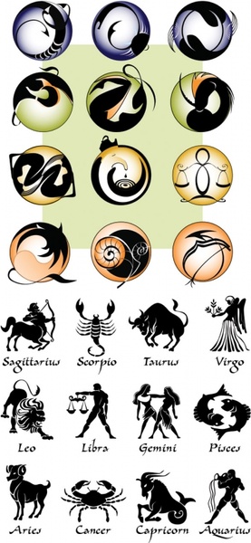 zodiac graphic silhouette vector