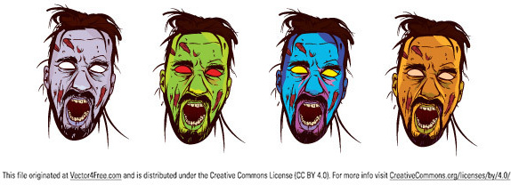 zombie face color vector