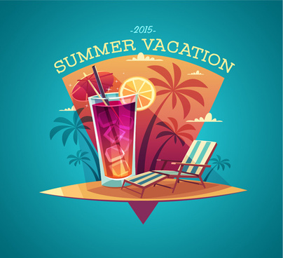 Summer Vacation Drawing Beach Scenery High View Free