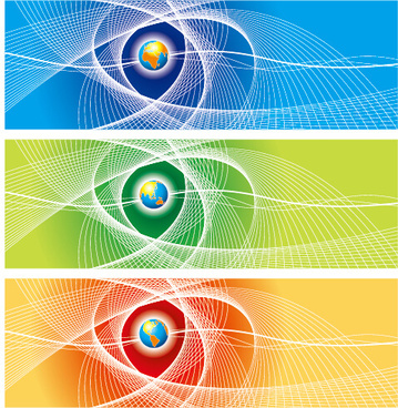 Abstract colorful banners with curved lines design Free vector in Adobe ...