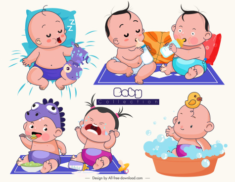 Baby Icons Free vector in Adobe Illustrator ai ( .AI ), Encapsulated ...
