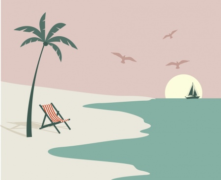 Cartoon beach scene free vector download (21,606 Free vector) for