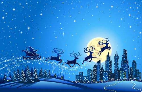 Download Christmas night sky vector free vector download (9,290 ...