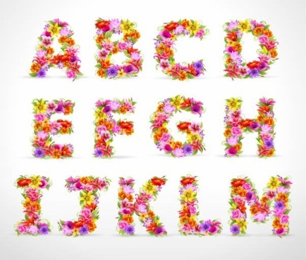Flower Alphabet Letters Design Free Vector Download 13 462 Free