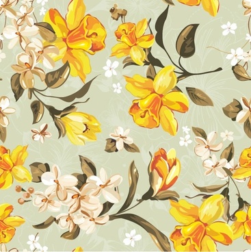 Flower wallpaper pattern free vector