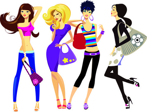 Beautiful of fashion girls vector graphic Free vector in Encapsulated ...
