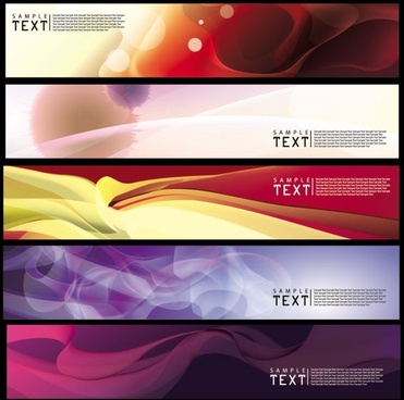 Decorative banner templates modern dynamic abstract horizontal design ...