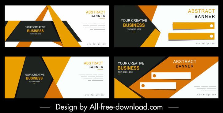 Business Banners Templates Colorful Modern Design Technology Decor