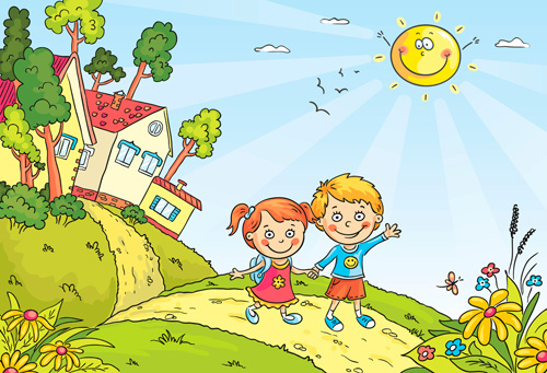 Cartoon Landscape Free Vector In Adobe Illustrator Ai Ai Vector Illustration Graphic Art Design Format Format For Free Download 1 38mb