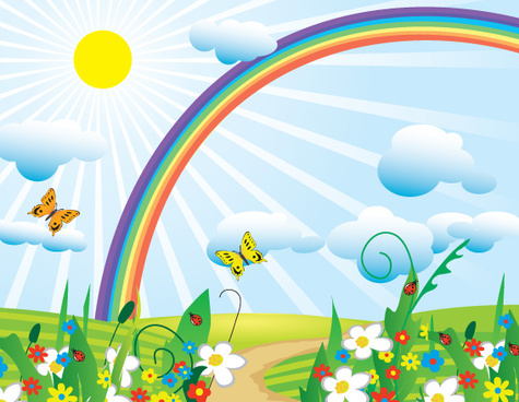 Download Cartoon Rainbow Flowers Free Vector Download 32 408 Free Vector For Commercial Use Format Ai Eps Cdr Svg Vector Illustration Graphic Art Design