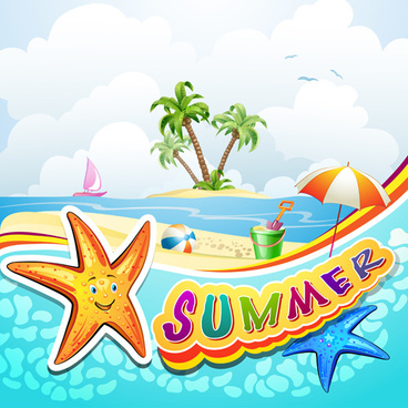 Cartoon beach free vector download (20,498 Free vector) for commercial ...