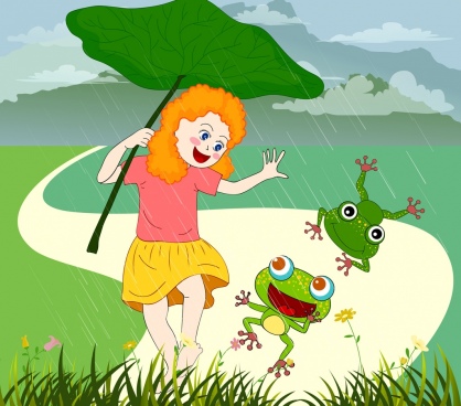 Childhood Drawing Little Boy Girl Rain Umbrella Icons Free Vector In Adobe Illustrator Ai Ai Format Encapsulated Postscript Eps Eps Format Format For Free Download 1 14mb,Cream Round Dining Table And Chairs