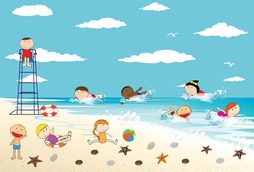 Cartoon Beach Summer Landscape Free Vector Download 23 604 Free Vector For Commercial Use Format Ai Eps Cdr Svg Vector Illustration Graphic Art Design