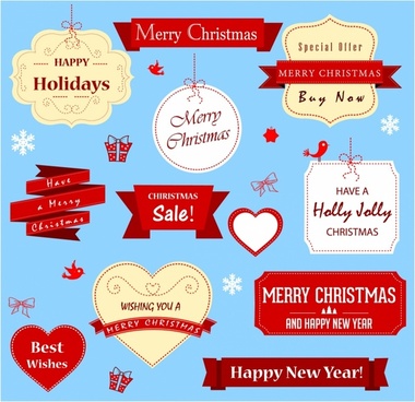 Download Christmas Labels and Gift Tags Free vector in Adobe ...