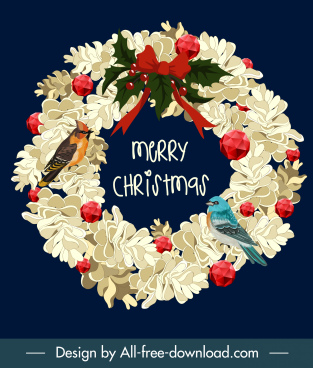 Christmas Wreath Free vector in Adobe Illustrator ai ( .AI ...