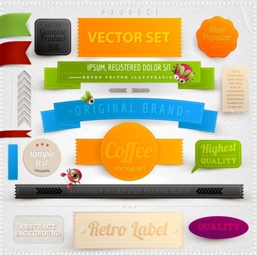 Classic label stickers 05 vector Free vector in Encapsulated PostScript ...