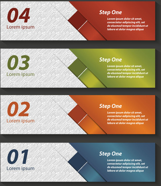Colored Horizontal Banners Template Inforgraphic Diagram