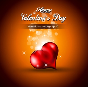 valentine banner sparkling bokeh red heart decor